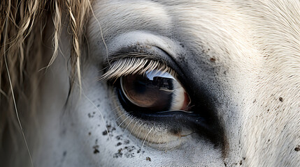 A close-up of a horse's expressive ears