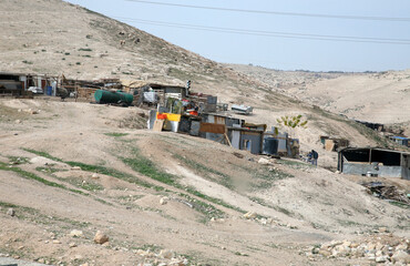 Bedouin settlements in the Judean desert near Jericho, West Bank, Palestine, Israel
