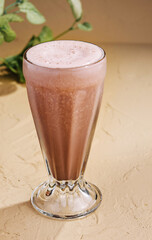 Hot coffee with milk in glass cup