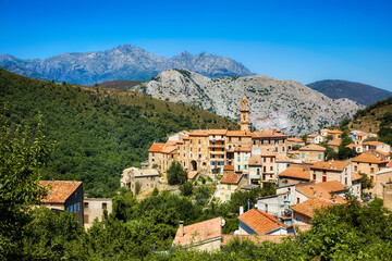 Fototapeta na wymiar View of the Beautiful Old Village of Omessa on Corsica, France