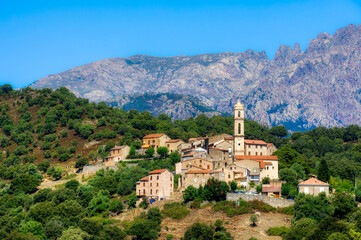 Fototapeta na wymiar The Beautiful Village of Soveria on Corsica, France
