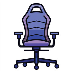 gaming chair flat icon  style of simple vector