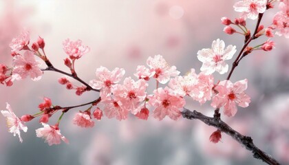 Cherry Blossoms Blooming at the start of Spring - Last days of Winter announcing the new Season of Spring - Sakura Festival Hanami 