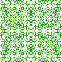Medallion seamless pattern. Green indelible boho
