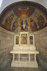 The Hungarian Chapel in the crypt in the Church of the Benedictine Abbey of the Dormition, mount Zion in Jerusalem, Israel - 733018951