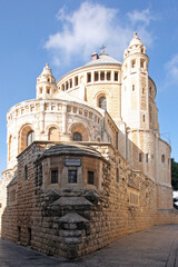 Fototapeta premium Dormition Church, church of Hagia Maria Sion standing in the believed place where the Virgin Mary died, Mount Zion, Jerusalem, Israel