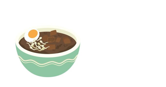 Rawon. Traditional Indonesian Beef Black Soup animation