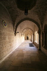 The medieval cloister of the Church of Saint Catherine in Bethlehem, Palestine, Israel