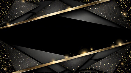 Elegant Black and Gold Geometric Abstract Background for Events