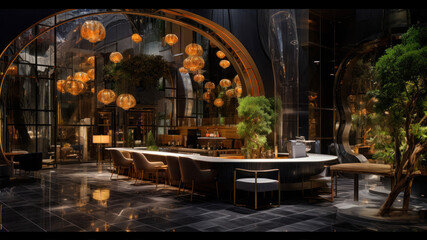 Interior of a restaurant