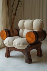 A modern designer armchair in the interior