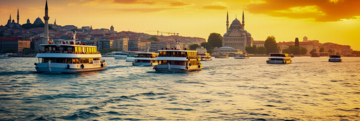 Istanbul panoramic view Turkey - obrazy, fototapety, plakaty
