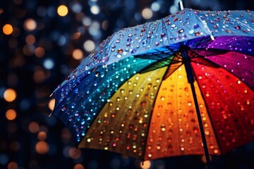 Rain On Rainbow Umbrella


