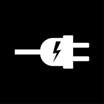 Electric plug with electricity symbol icon Vector Illustration.