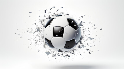 A soccer ball on a white background.	
