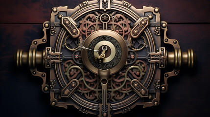 A lock with intricate keyhole details