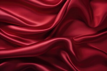 Obraz premium A detailed view of a vibrant red silk fabric, showcasing its texture and color.