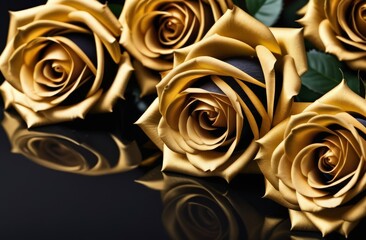 yellow roses on black