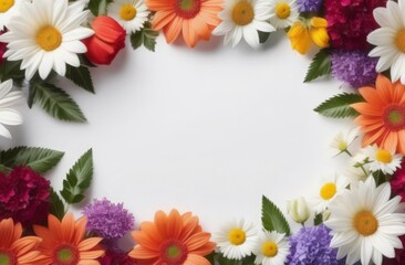 Fototapeta na wymiar frame made of flowers