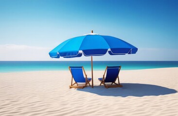 beach chairs and umbrella