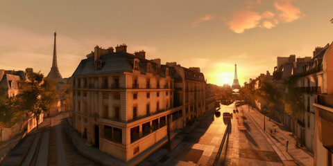 Fototapeta na wymiar Paris panoramic view