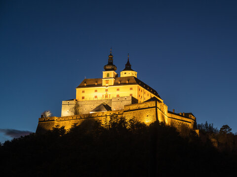 Castle of Forchtenstein in Burgenland at night