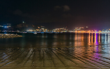 Night view of the bay of San Juan del Sur, Nicaragua