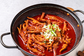 Korean food, pollack, braised pollack, stingray, soup, chicken feet, meat pancakes, pork skin, grilled, side dishes, anchovies, steamed eggs, bean sprouts, potatoes,