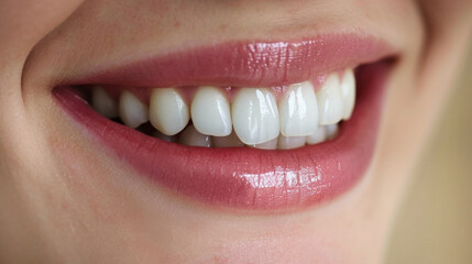 Close-up of Womans Stunning, White Smile