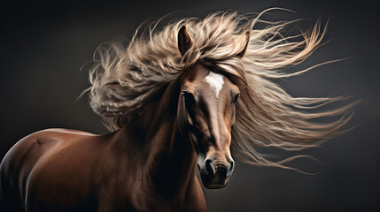 Obraz na płótnie Canvas A horse with a feathered mane