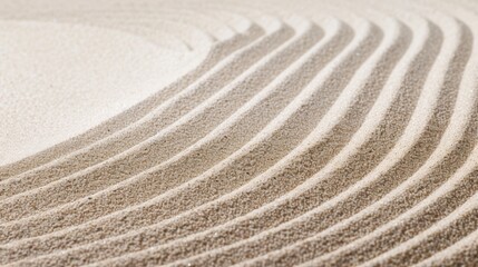 Fototapeta na wymiar A zen garden with sand raked into intricate patterns, evoking serenity and mindfulness