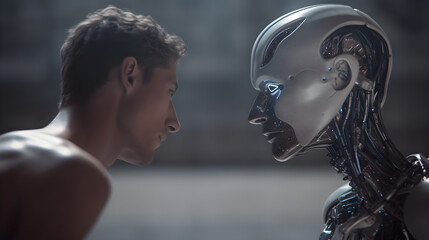 Human and robot coexistence, co-existence of human and humanoid, humanoid and humans interaction, human-robot interaction, artififical intelligence, human-ai interaction