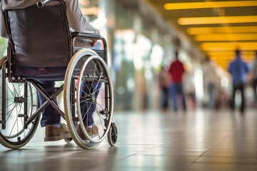 Person in Wheelchair on City Street