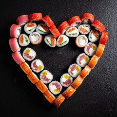 sushi set for Valentine's Day