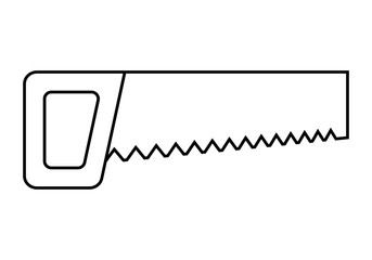 Icono negro de una sierra en fondo blanco.