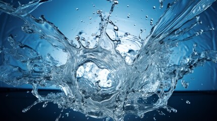 Stunning hyper zoom of a crystal clear water splash
