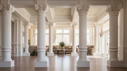 Decorative columns adding grandeur to a space