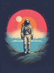 Between Elegance and Adventure: An Astronaut in Faded, Alluring Colors  