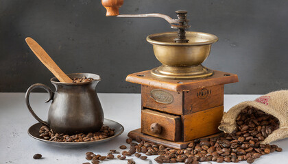 coffee grinder and coffee beans