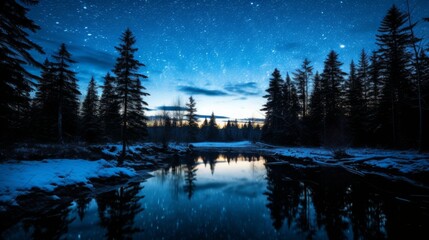 Fototapeta premium The ethereal beauty of a starry night in the wilderness