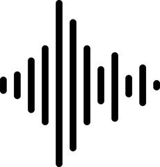 Wave Icon. Flat Waveform Vector Illustration. Volume Symbol.