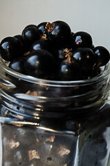 Ripe and juicy currant berries in summer for fresh juice