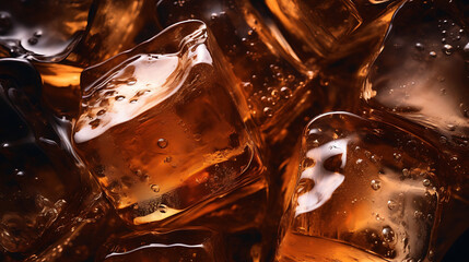 Close-up of ice cubes in a drink