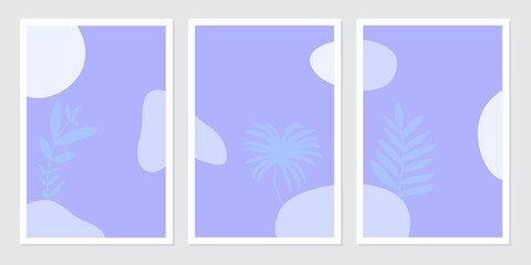 poster botanical wall art vector set. Abstract Plant Art design for wall framed prints, canvas prints, poster, home decor