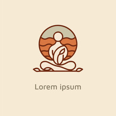 Wellness yoga logo vector design template