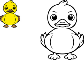 Cartoon duck coloring book