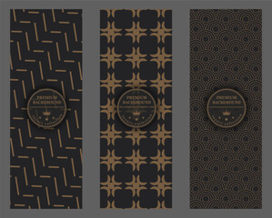 Luxury premium background. Golden ornament on a dark background. Design for interior decoration, textiles, packaging and backgrounds. Creative design idea