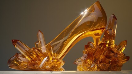 crystal and amber high heels 