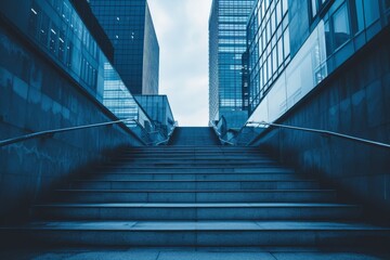 Fototapeta premium Stairs and buildings, Minimalism ,simple compositions with copyspace