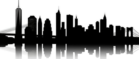 Obraz premium United States Landmarks Skyline Silhouette Style, Colorful, Cityscape, Travel and Tourist Attraction